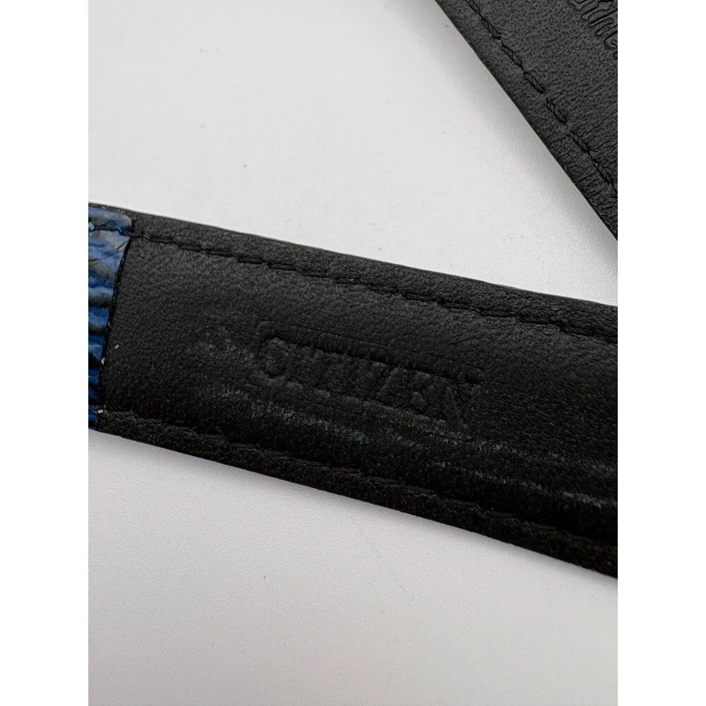 Vintage Citizen Blue Shark-Grain Embossed Leather Watch Strap 20mm INOX Buckle